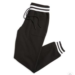 French Terry Jogger LC - Black with Striped Rib | Size M